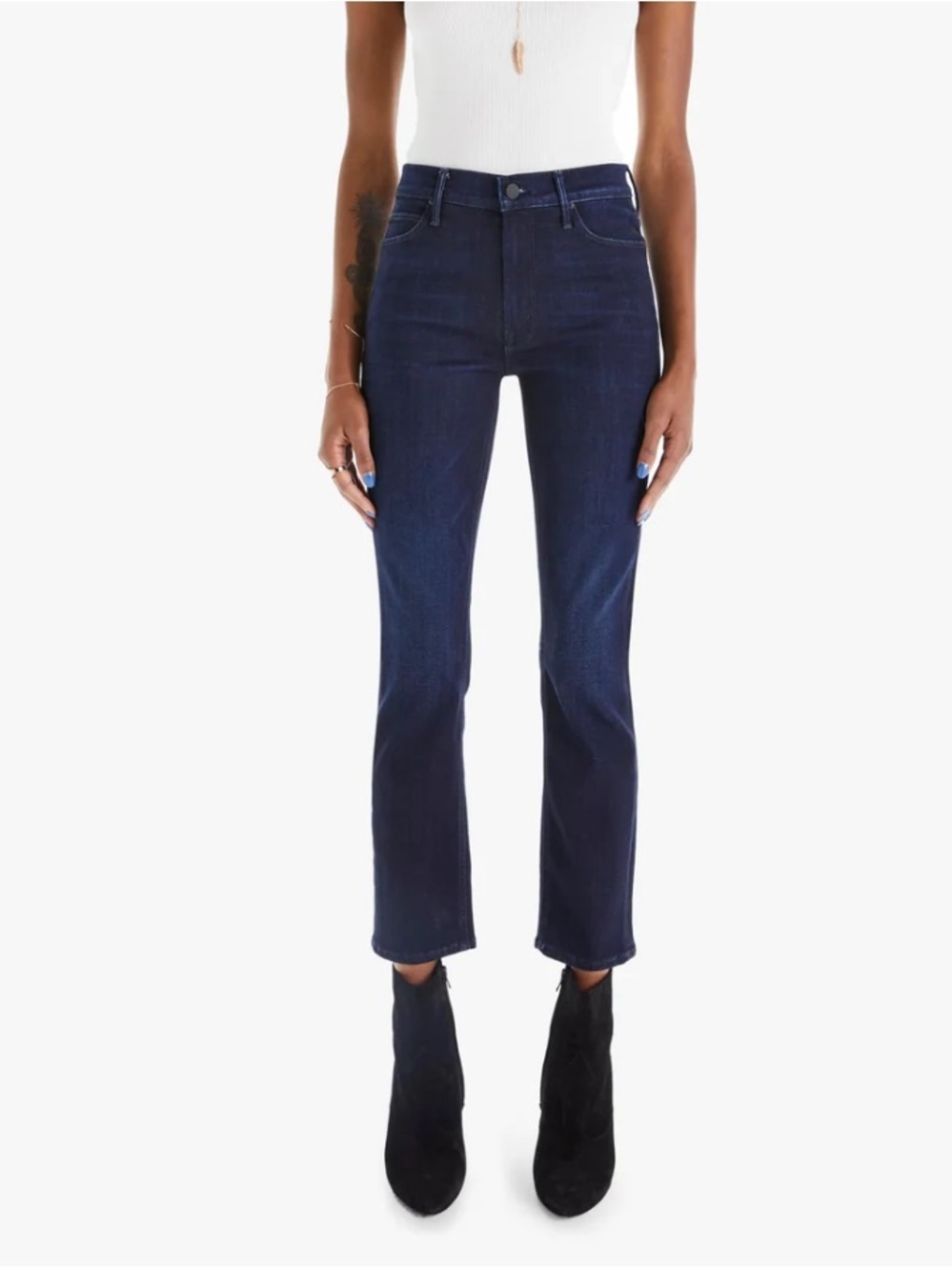 Mother Mid Rise Dazzler Ankle in Now or Never